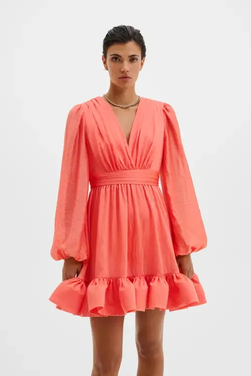 Jadie V-Neck Ruffled Mini Dress by Malina