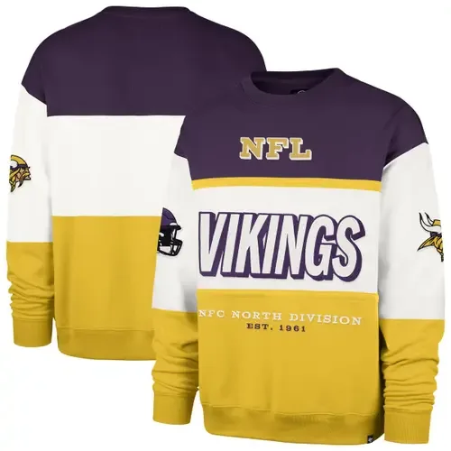 '47 Purple/Gold Minnesota Vikings Breeze Maximalist Sweatshirt by '47