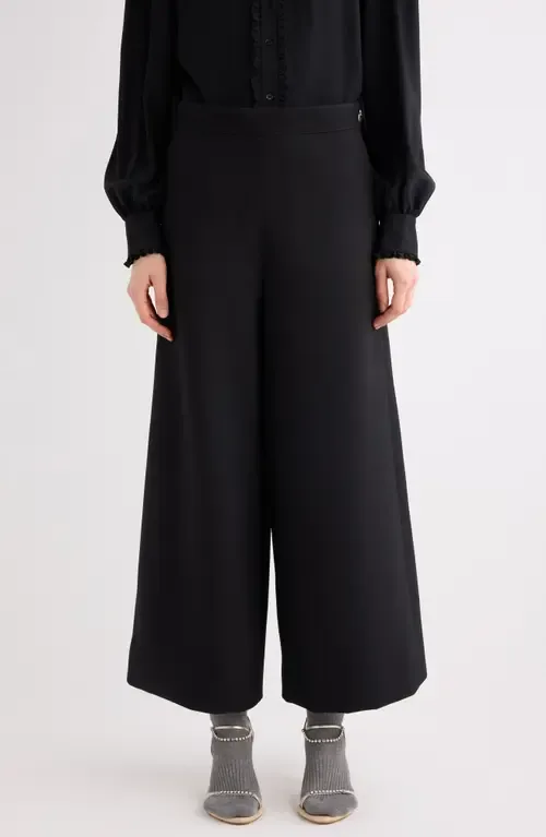 Virgin Wool Crêpe Crop Wide Leg Trousers by Chloé