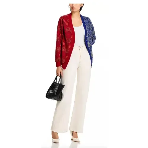 Windhoek Two Tone Color Block Print Cardigan by KAHINDO