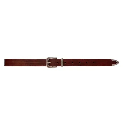 Rodeo Belt in Brown Leather/Silver by BLACK SUEDE STUDIO