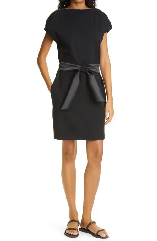 Milano Zip Boatneck Jersey Dress by Emporio Armani