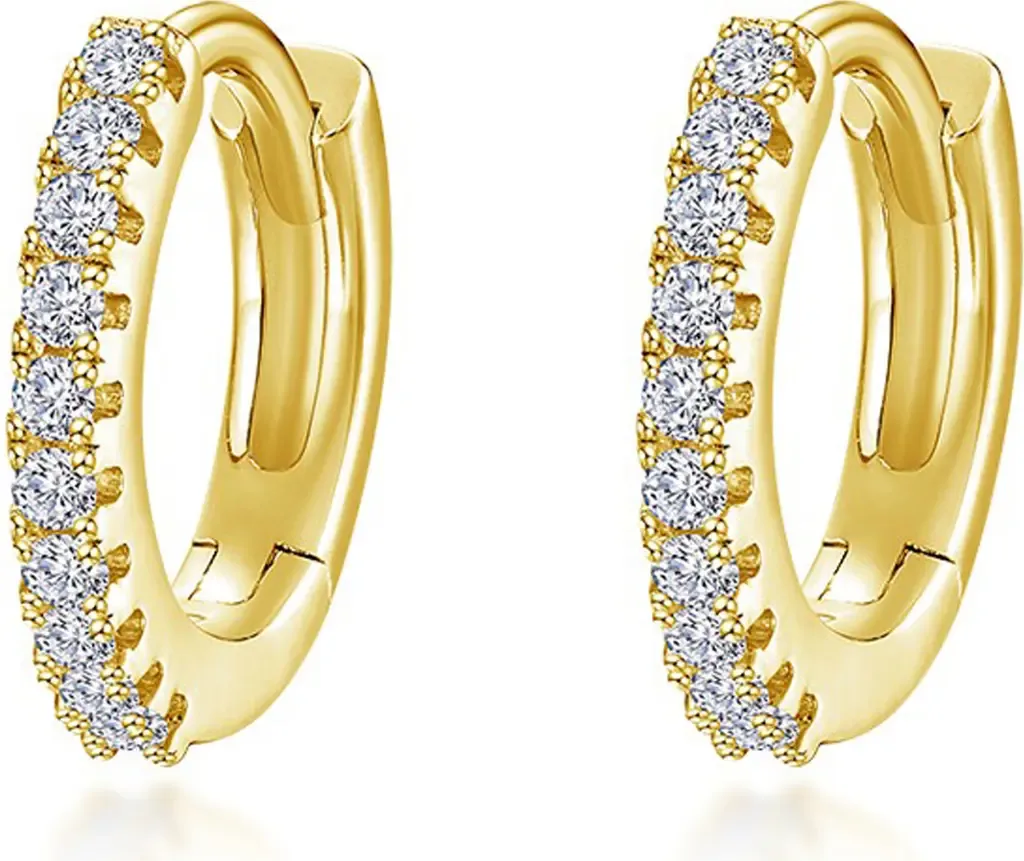 Pavé Simulated Diamond Huggie Hoop Earrings by Lafonn