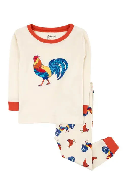 Rooster 2-Piece Pajama Set by Leveret