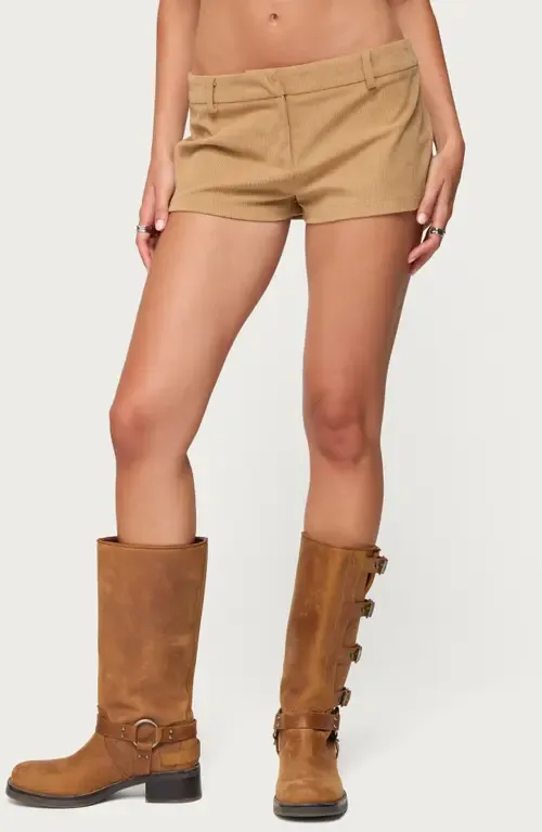 Kyler Corduroy Micro Shorts by EDIKTED