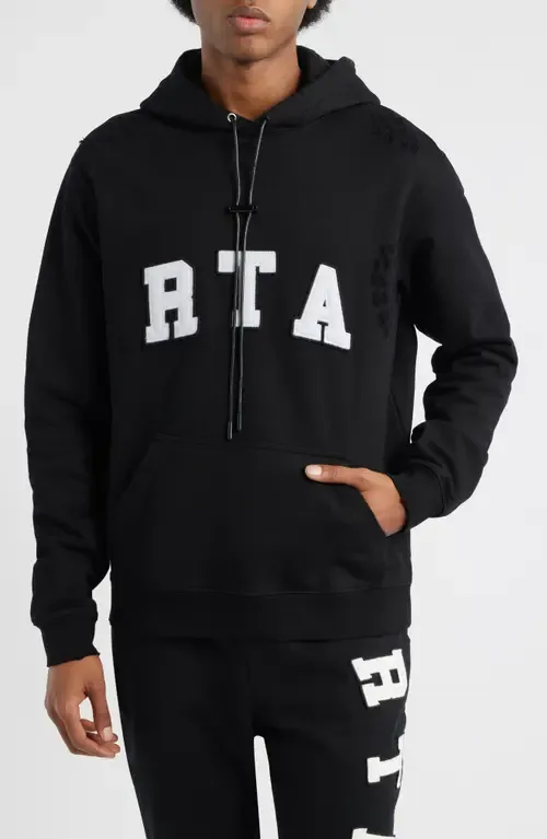 Markus Distressed Logo Applique Hoodie by RtA