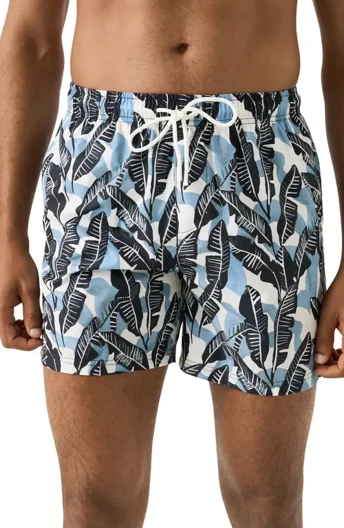 Tropical Leaf Print Swim Trunks by Eton