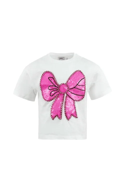 Pinky Big Bow T-Shirt by Lola + The Boys