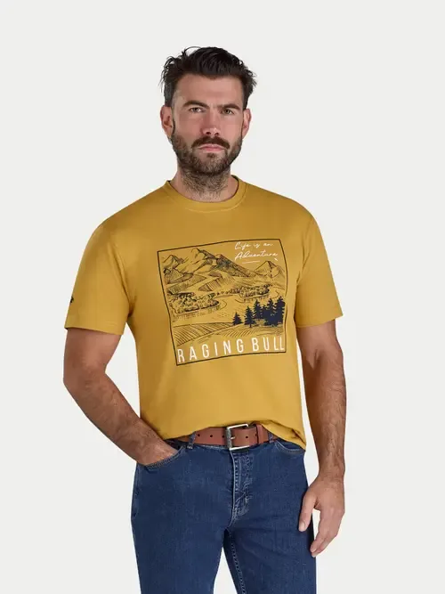 Mountain Adventures Printed T-Shirt by Raging Bull