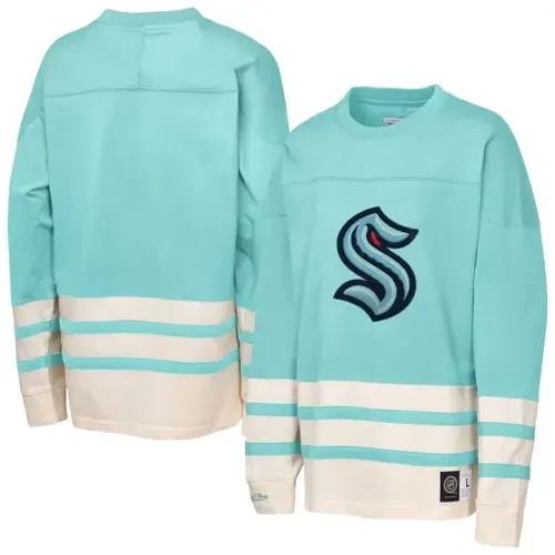 Mitchell & Ness Seattle Kraken Chainstitch Heavyweight Long Sleeve Top by Mitchell & Ness