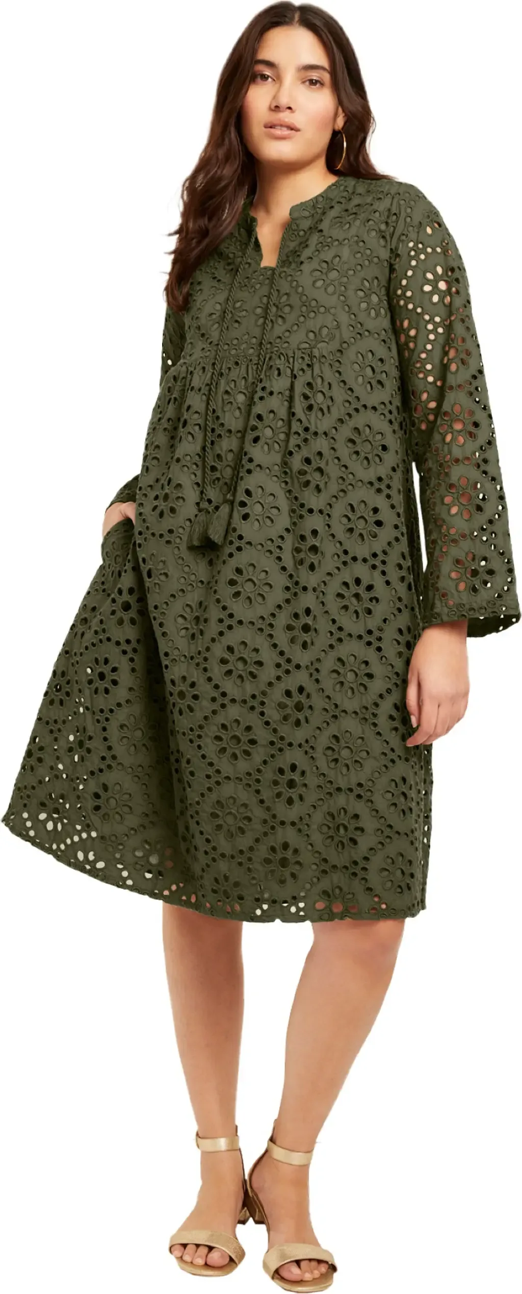 Eyelet Midi Shirtdress by June & Vie