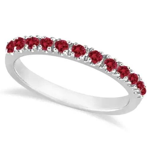 Ruby Stackable Ring Guard Band 14K by ALLUREZ