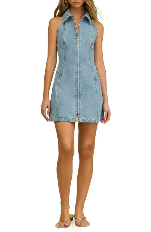 Charo Sleeveless Denim Minidress by Cult Gaia