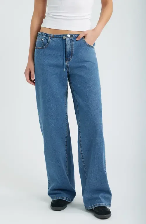 No Waistband Mid Rise Wide Leg Jeans by 1822 Denim