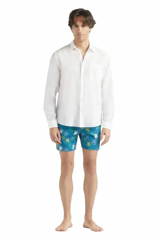 Solid Linen and Cotton Shirt by Vilebrequin