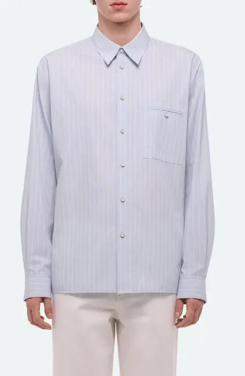 Relaxed Fit Stripe Button-Up Shirt by Helmut Lang