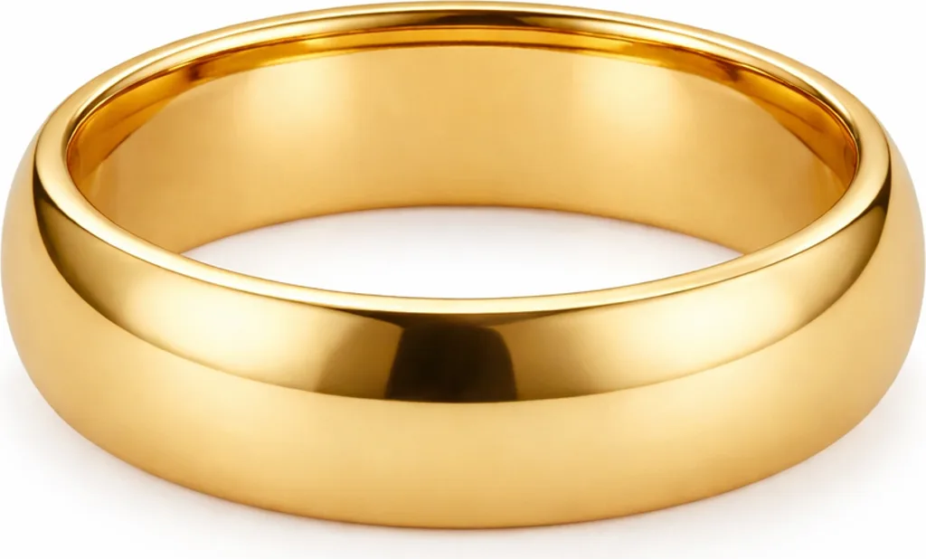 Gold-Tone Sterling Silver Thick 6m Wedding Band by Donatello Gian