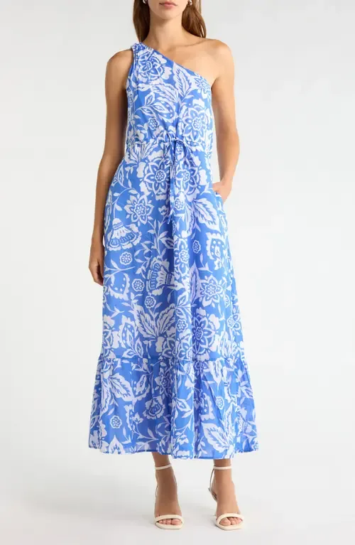 Marny Floral Print One-Shoulder Maxi Dress by SUGARLIPS