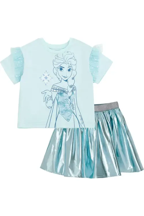 Frozen Queen Elsa 2-Piece T-Shirt and Skirt Set by Disney