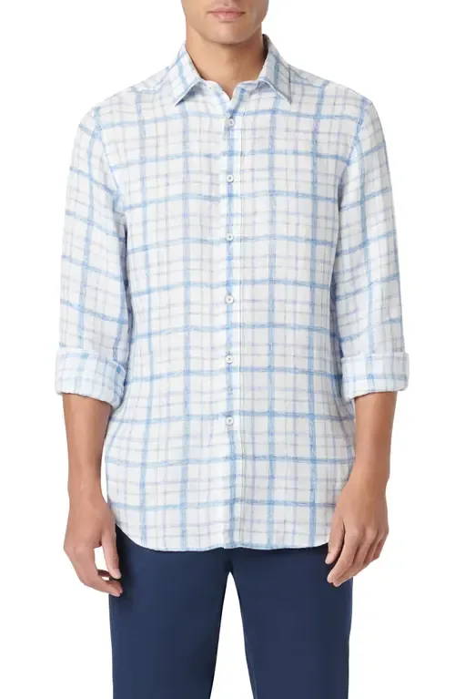 Julian OoohCotton® Linen Button-Up Shirt by Bugatchi