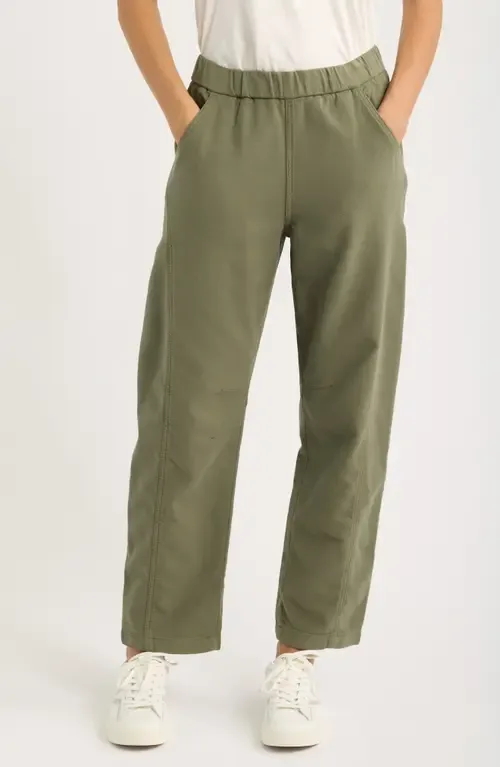 Jessie Barrel Leg Cotton Blend Pants by Marine Layer