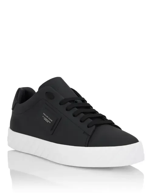 Nappa Leather Low-Top Sneakers Placca by PHILIPP PLEIN