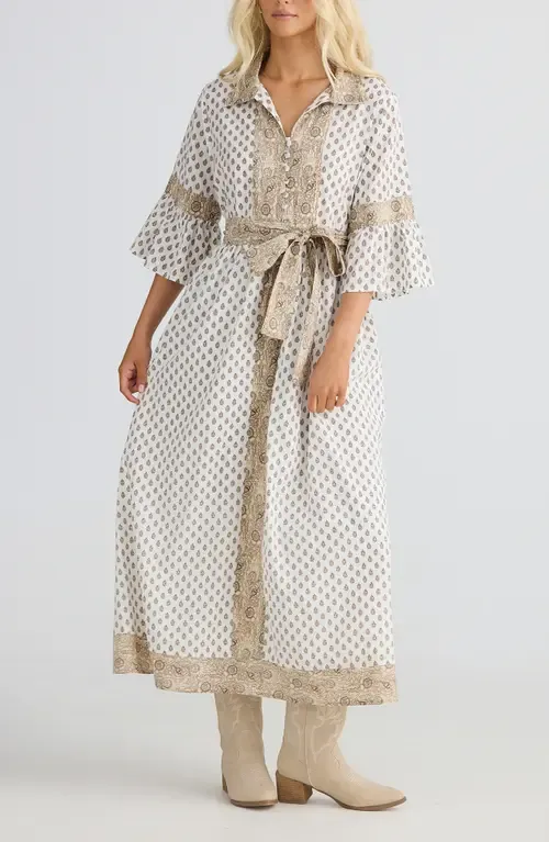 Aurelia Print Tie Waist Maxi Dress by Talisman the Label