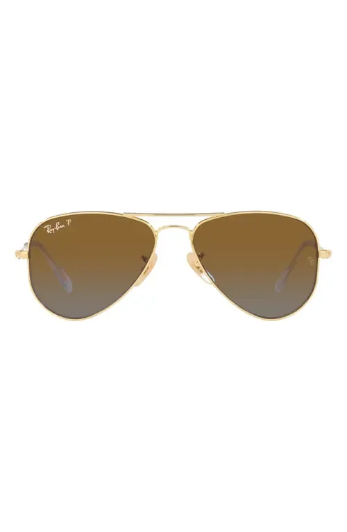 Aviator 52mm Gradient Polarized Pilot Sunglasses in Gold Flash by Ray-Ban
