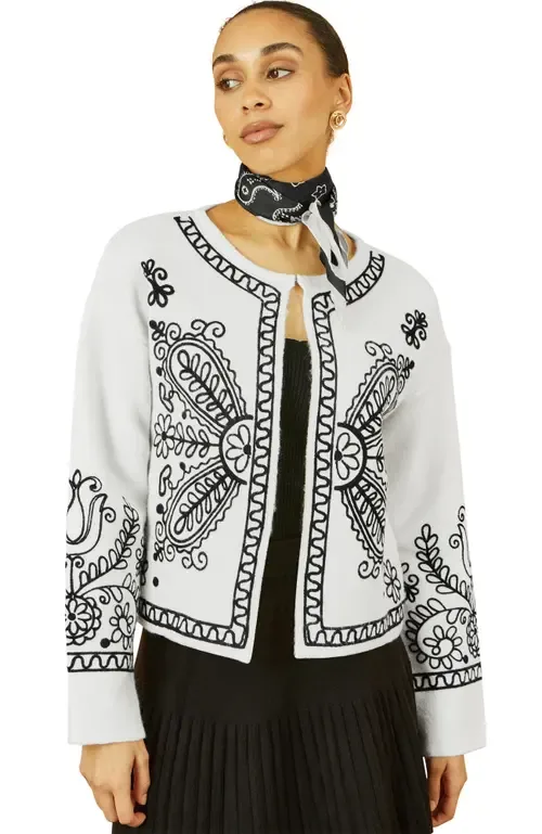 Knitted Folk Edge to Edge Cardi by Yumi