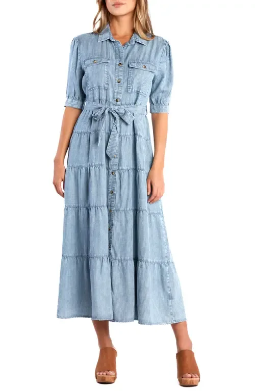 Lyla Plaid Tiered Shirtdress by Billy T