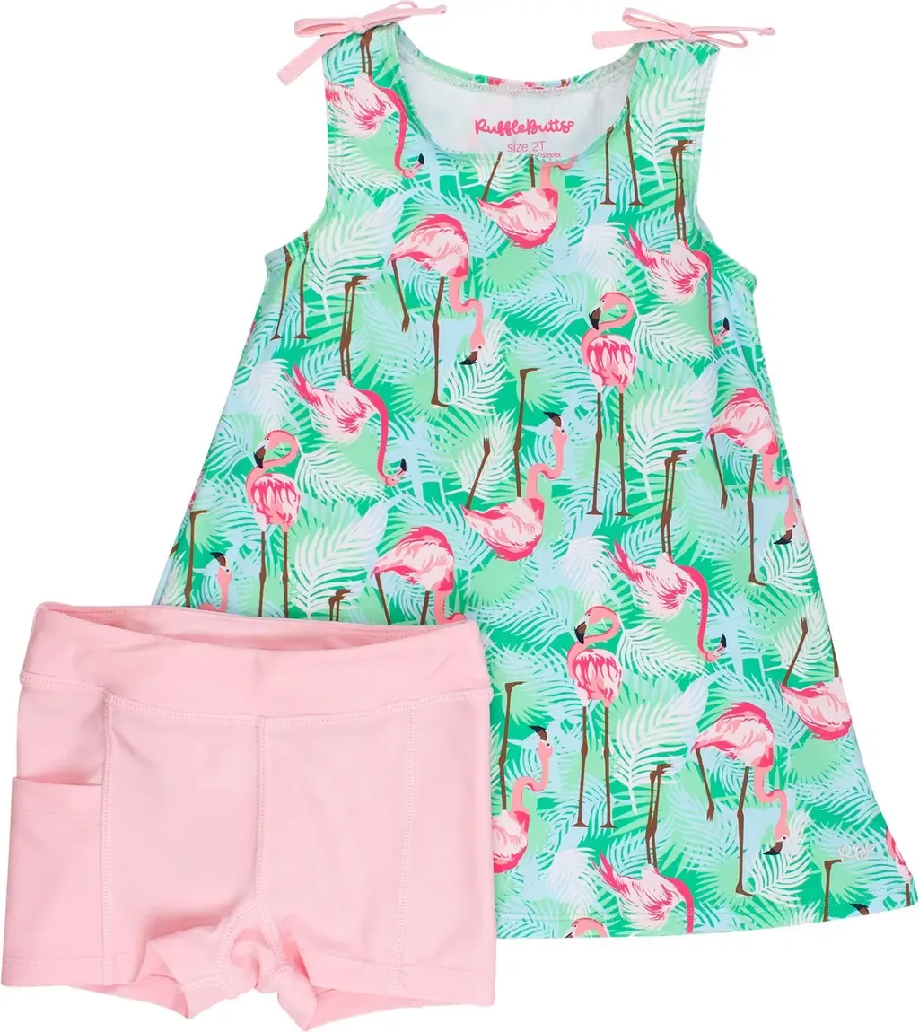 Upf50+ Active A-Line Bow Dress & Bike Short Set by RuffleButts