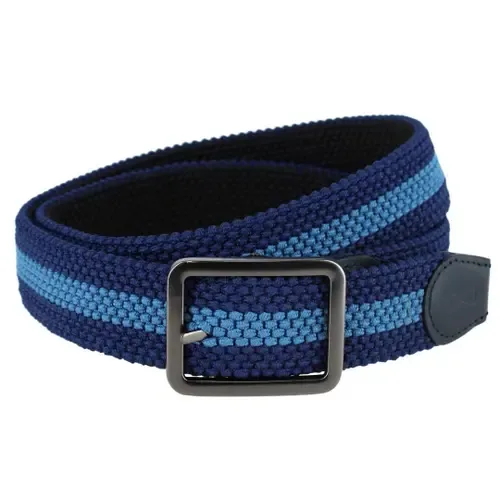 Arturo Black & Blue Striped Reversible Braided Belt by Trafalgar
