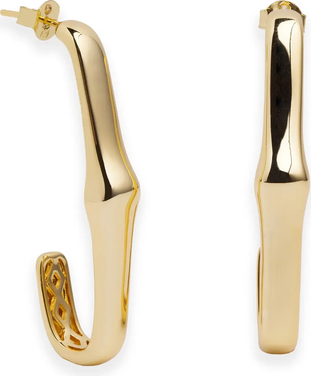 Bamboo J Hoop Earrings by ARGENTO VIVO