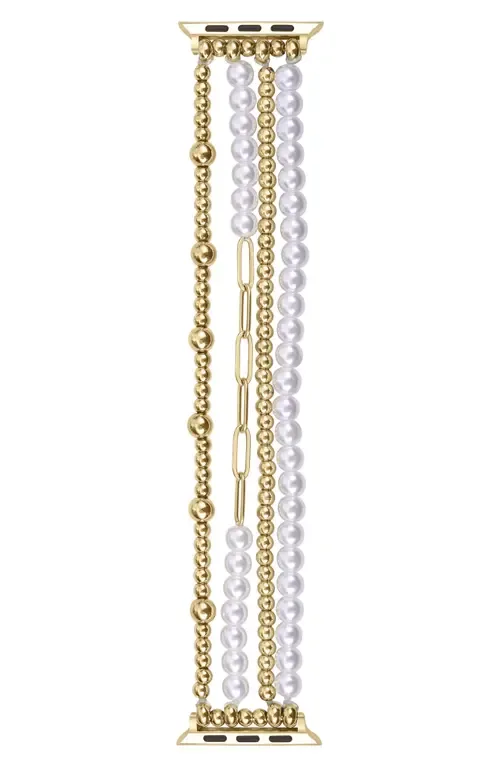 Penny Goldtone Beaded Apple Watch® Watchband by Posh Tech