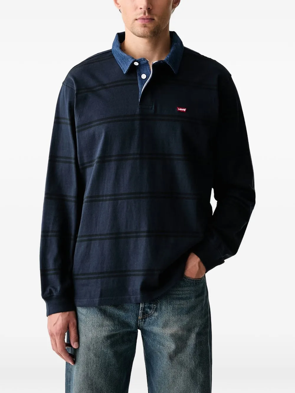 Striped Long-Sleeve Polo Shirt by Levi's