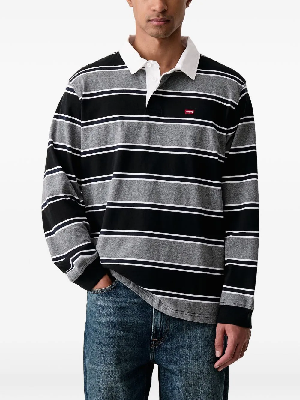 Striped Long-Sleeve Rugby Polo Shirt by Levi's