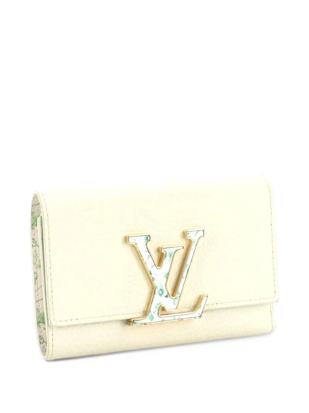 Capucines Wallet Leather Compact Small Wallets by Louis Vuitton Pre-Owned