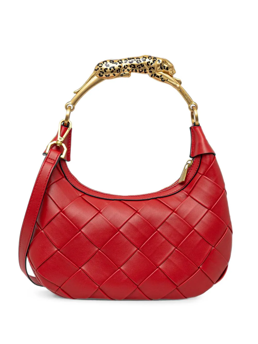 Woven Leopard-Handle Tote Bag by Lola Casademunt