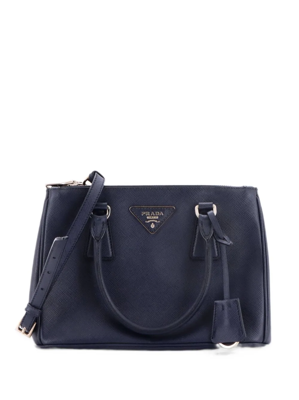 Galleria Double Zip Saffiano Leather Small Tote Bag by Prada Pre-Owned