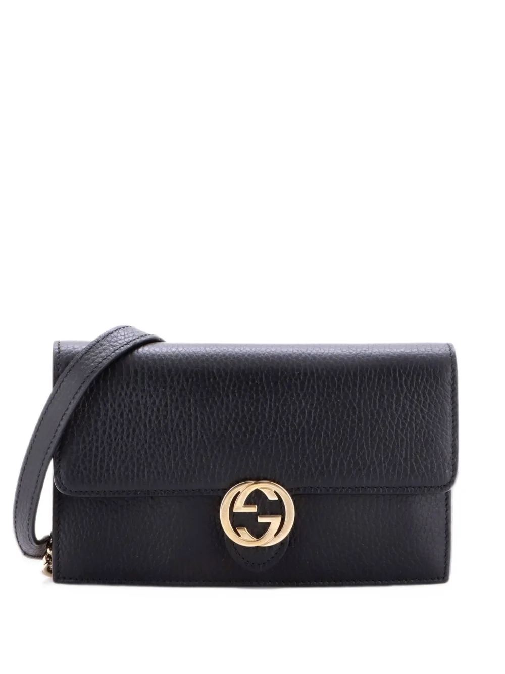 Interlocking Wallet on Chain Leather Crossbody Bag by Gucci Pre-Owned