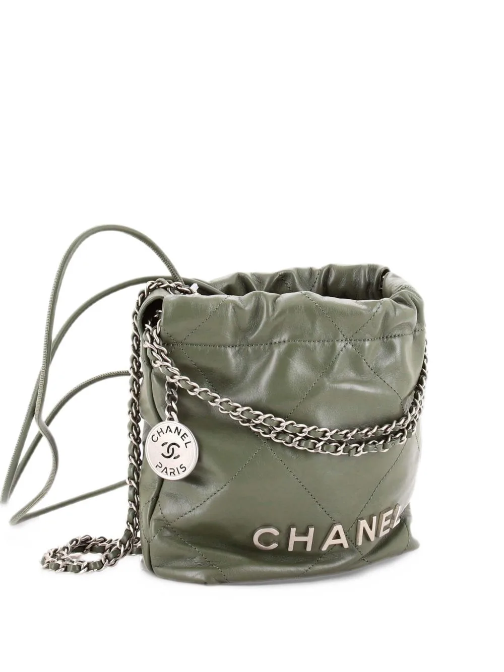 22 Chain Hobo Quilted Calfskin Mini Crossbody Bag by CHANEL Pre-Owned