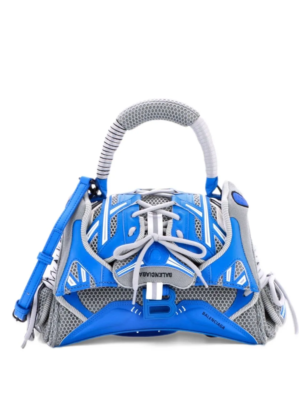 SneakerHead Top Handle Bag Mesh and Faux Leather Small Shoulder Bag by Balenciaga Pre-Owned