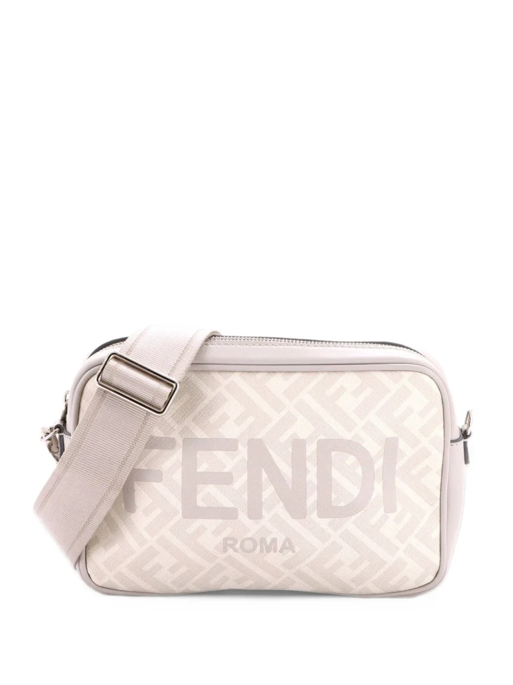 Logo Camera Case Bag Zucca Coated Canvas Medium Crossbody Bag by Fendi Pre-Owned