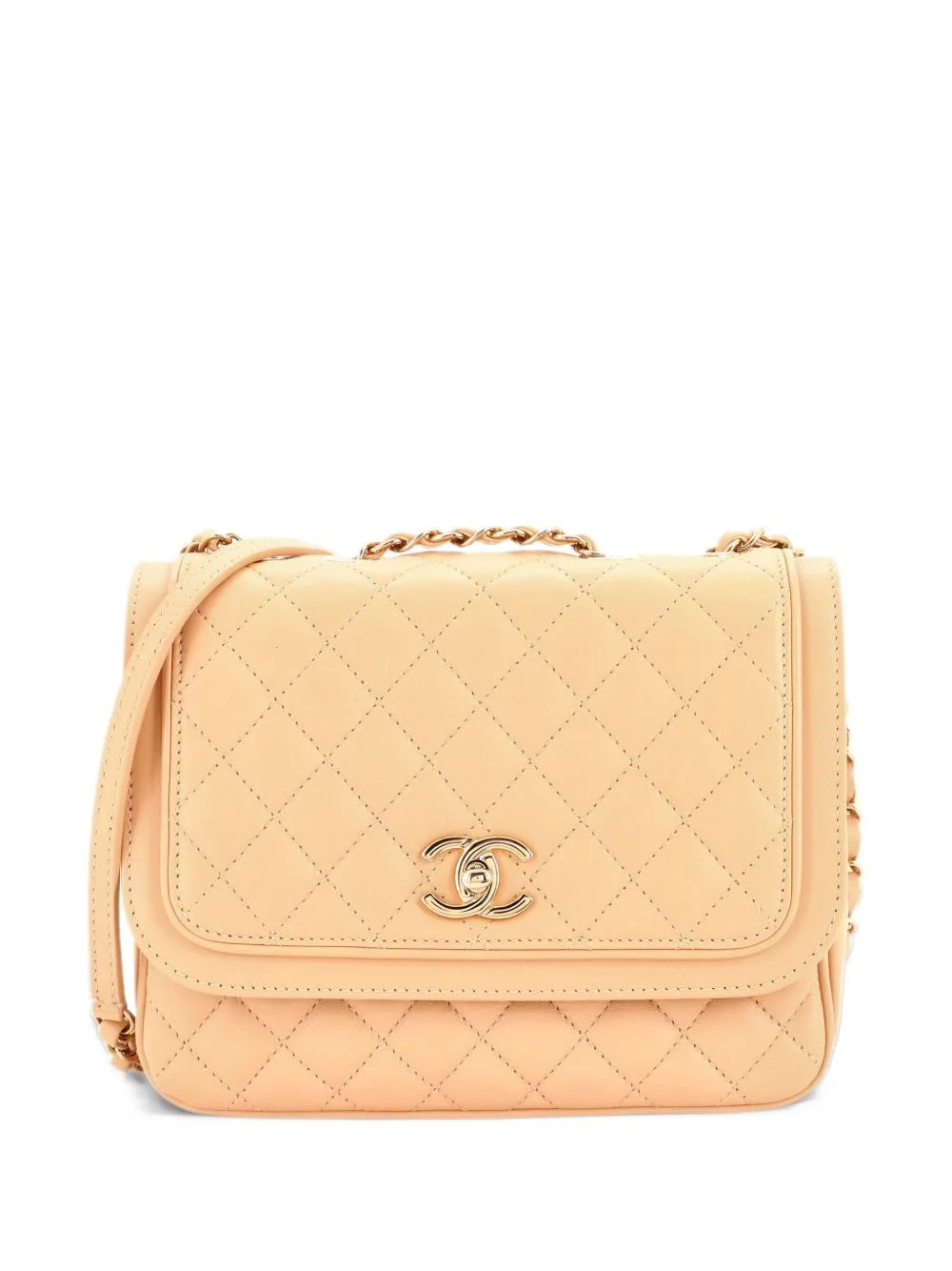 Lovely Day Square Flap Bag Quilted Lambskin Medium Crossbody Bag by CHANEL Pre-Owned