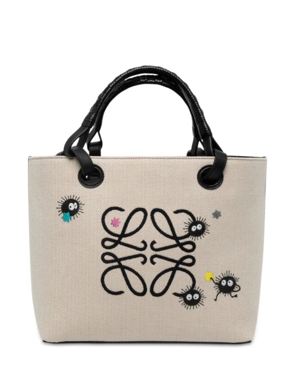 2021 Studio Ghibli Spirited Away Susuwatari Canvas Anagram Tote Satchel by Loewe Pre-Owned