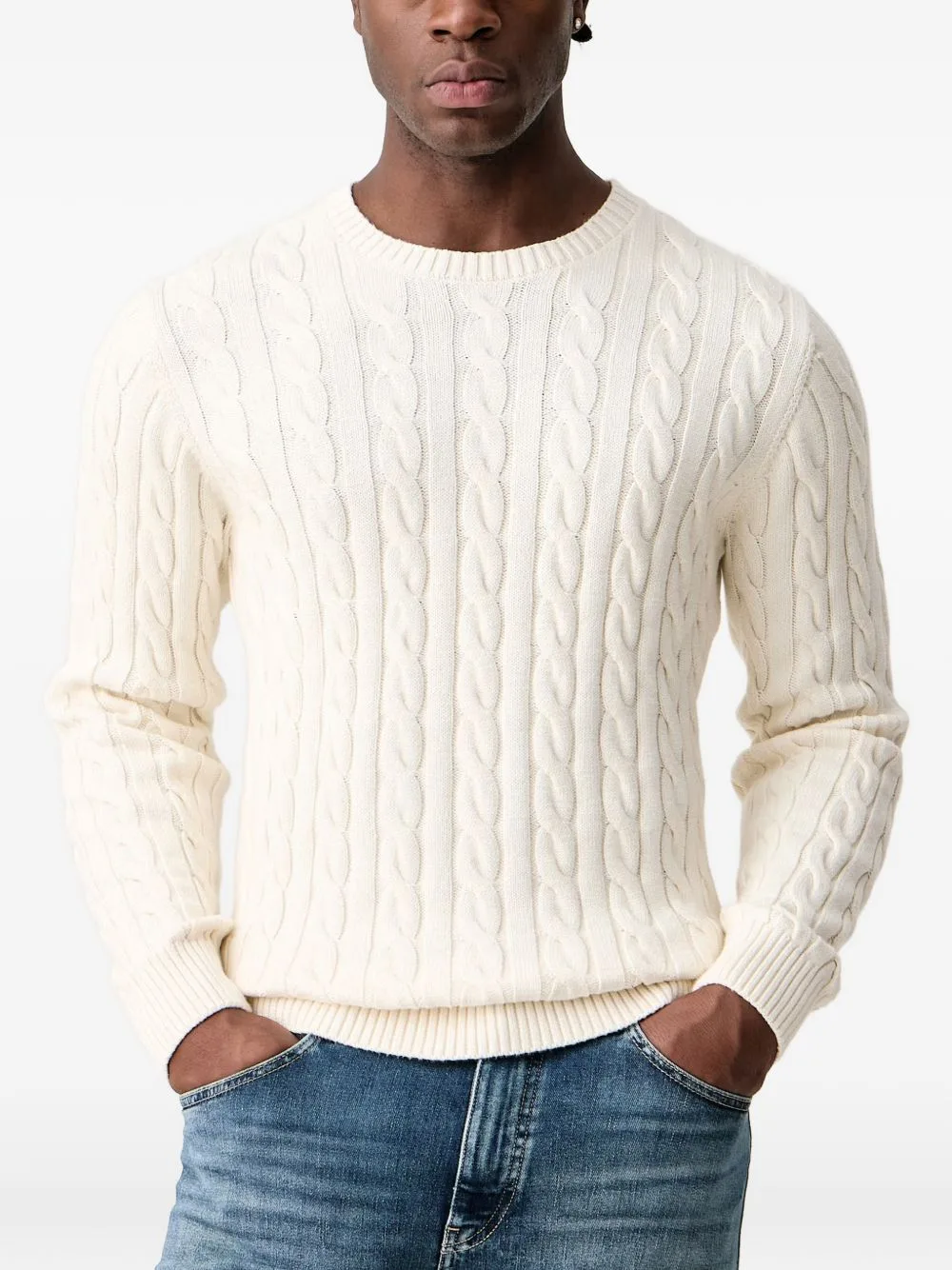 Cable-Knit Crew-Neck Sweater by Lindbergh
