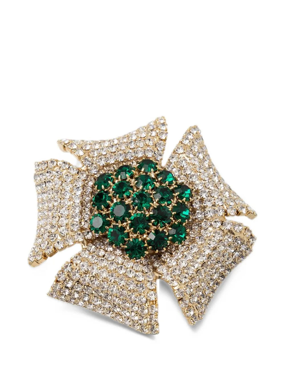 Rhinestone-Embellished Floral Brooch by LUISA SPAGNOLI