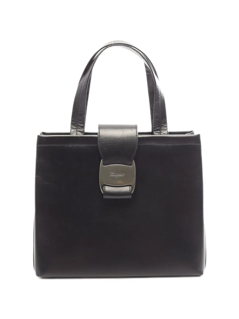 2000s Vara Plate Leather Tote Bag by Ferragamo Pre-Owned