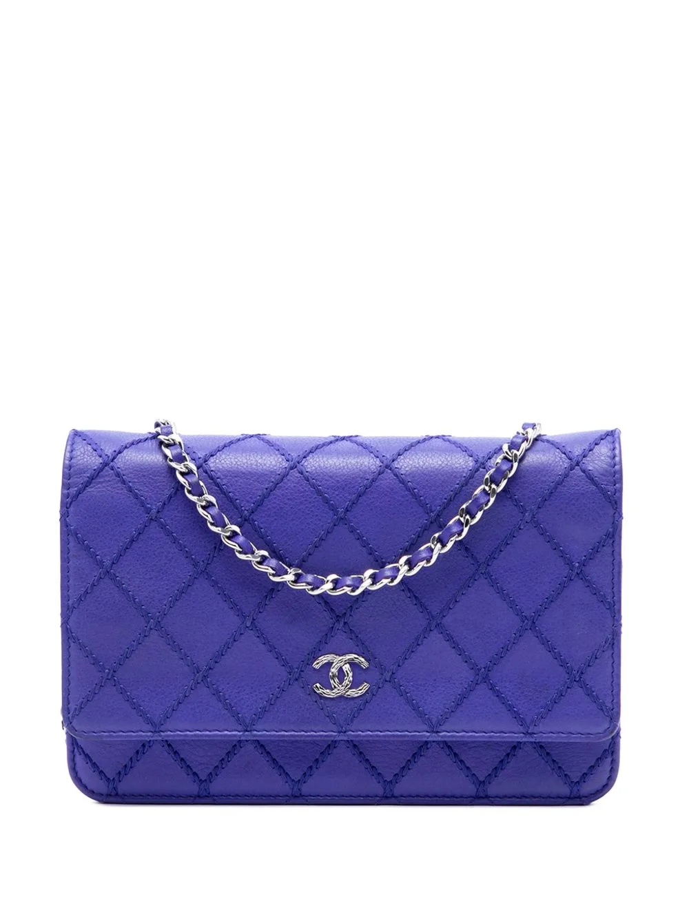 2014 CC Quilted Calfskin Fancy Wallet on Chain Crossbody Bag by CHANEL Pre-Owned