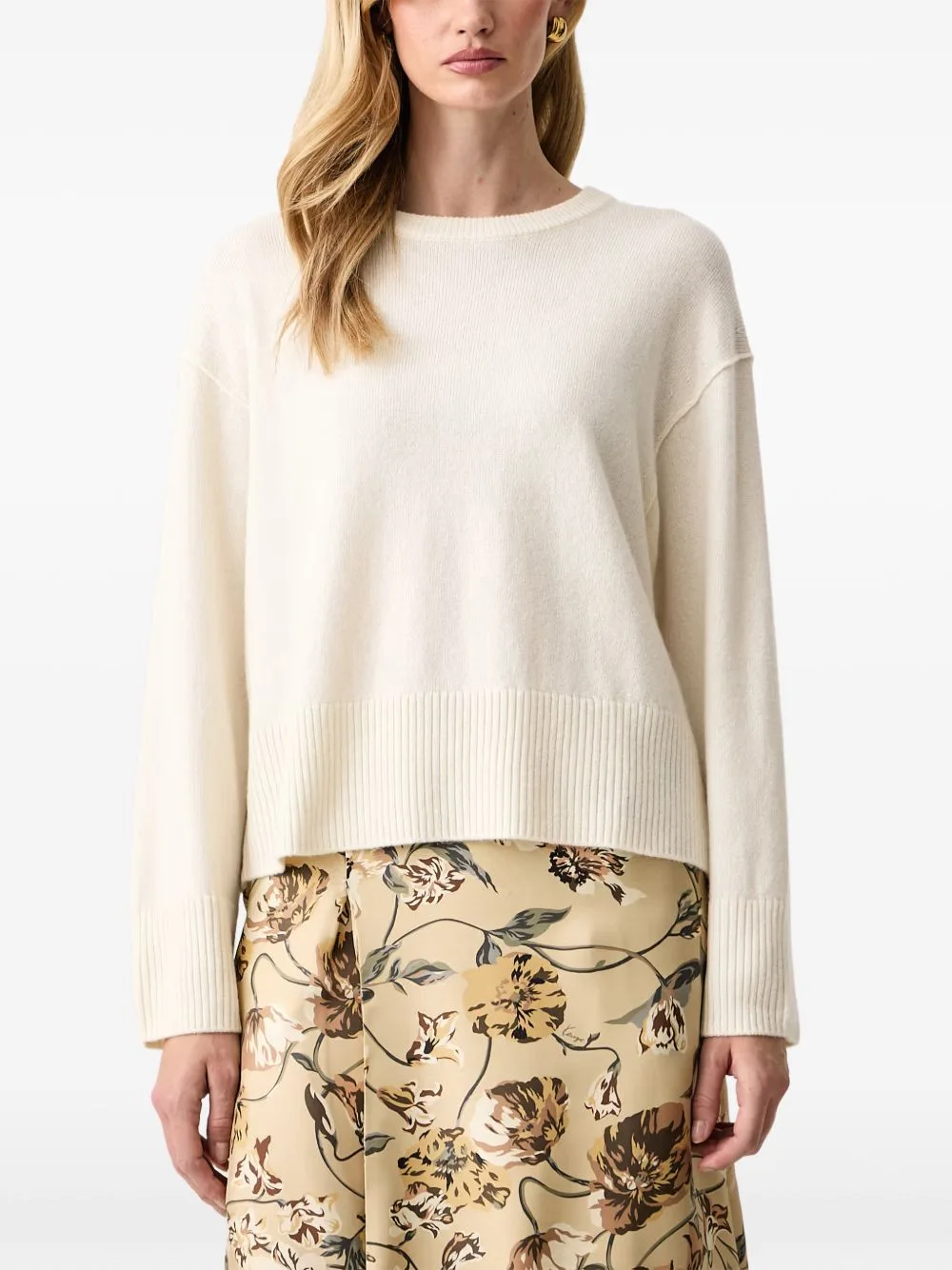 Dropped-Shoulder Ribbed-Trim Sweater by Marc O'Polo